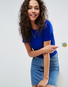 Укороченная футболка ASOS - Синий