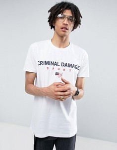 Белая футболка с логотипом USA Sport Criminal Damage - Белый