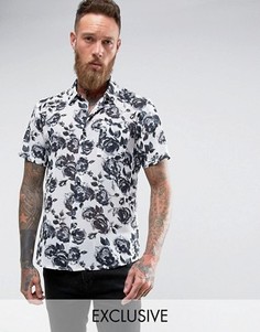 Рубашка классического кроя с принтом роз Reclaimed Vintage Inspired - Белый