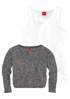 Комплект, 2 части: пуловер + удлиненный топ s.Oliver