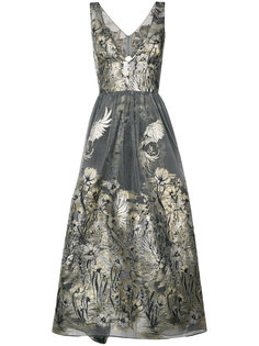 metallic floral dress Marchesa Notte