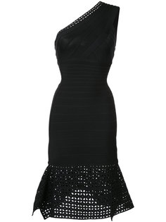 peplum one shoulder dress Hervé Léger