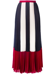 плиссированная юбка с полосатыми панелями Red Valentino