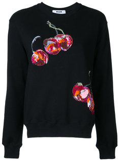 свитер с вышивкой вишен MSGM