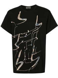 футболка с брызгами краски Yohji Yamamoto