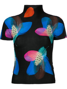 feather flower print short sleeve top Issey Miyake Cauliflower