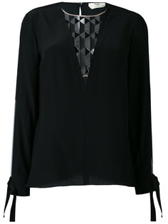 блузка с прозрачными вставками Fendi