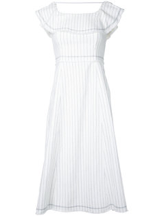 ruffle trim pinstriped dress T By Alexander Wang