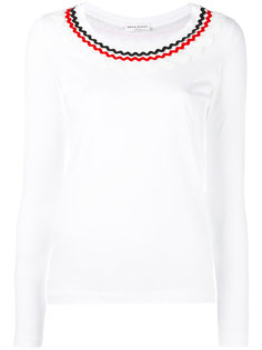 футболка с декорированной горловиной Sonia Rykiel