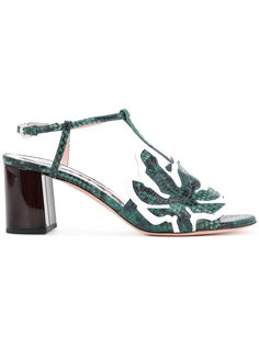 Strass leaf block heels Rochas