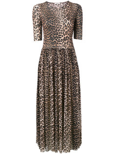 платье-макси в леопардовый принт Olivet Ganni