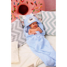 Полотенце с капюшоном Мишки Fun Dry, Twinklbaby, голубо-белый