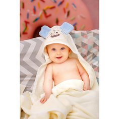 Полотенце с капюшоном Мишки Fun Dry, Twinklbaby, бежево-голубой