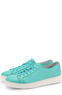 Кожаные кеды на шнуровке Santoni