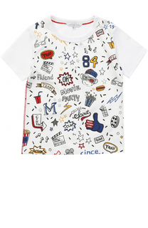 Хлопковая футболка с принтом и нашивками Marc Jacobs