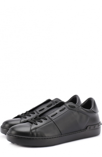 Кожаные кеды на шнуровке Valentino