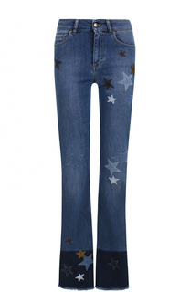 Расклешенные джинсы с декоративной отделкой в виде звезд REDVALENTINO