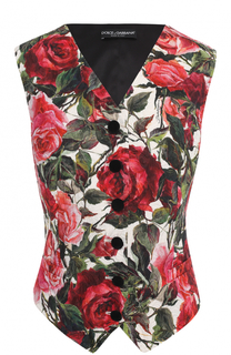 Приталенный жилет с цветочным принтом Dolce &amp; Gabbana