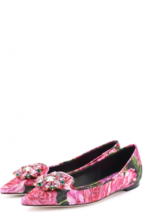 Балетки Bellucci с цветочным принтом и брошью Dolce &amp; Gabbana