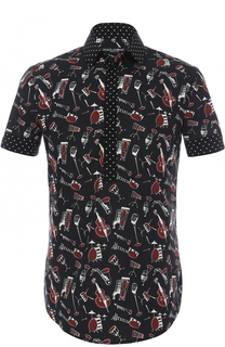 Рубашка с короткими рукавами из смеси хлопка и шелка Dolce &amp; Gabbana