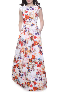 Платье-макси с цветочным принтом Olivegrey