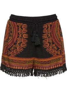 Шорты с принтом (черный с узором) Bonprix