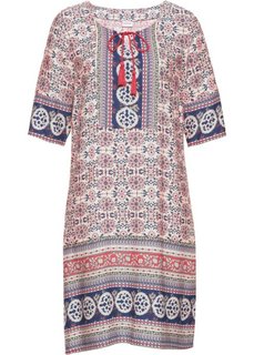 Платье с принтом (кремовый с узором) Bonprix