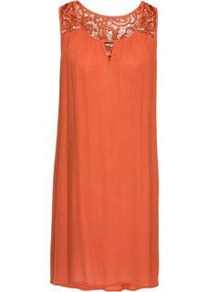 Платье с кружевной отделкой (оранжевый) Bonprix