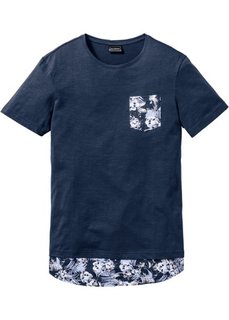 Длинная футболка Regular Fit (темно-синий) Bonprix