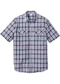 Рубашка Regular Fit с коротким рукавом (зеленый в клетку) Bonprix