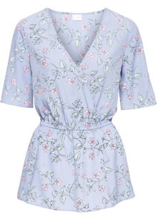 Блузка с цветочным принтом (нежно-голубой) Bonprix