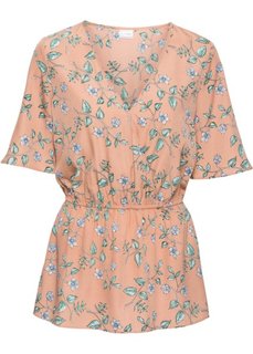 Блузка с цветочным принтом (розовый) Bonprix