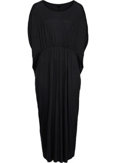 Платье-кафтан из трикотажа (черный) Bonprix