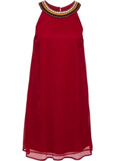 Платье из жатого материала (темно-красный) Bonprix