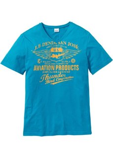 Принтованная футболка Regular Fit (темно-бирюзовый) Bonprix
