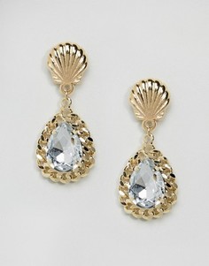 Серьги-подвески ограниченной серии с отделкой в форме ракушки - Золотой Asos