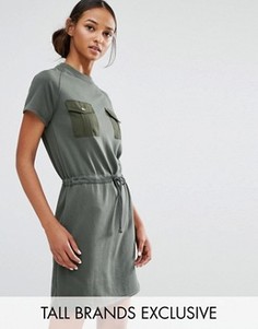 Свободное платье с карманами Daisy Street Tall - Зеленый