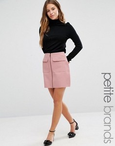 Мини-юбка с карманами на молнии спереди Missguided Petite - Розовый