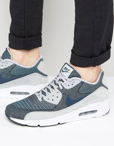 Серые жаккардовые кроссовки Nike Air Max 90 Ultra 898008-400 - Серый