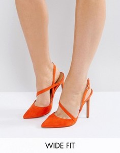 Туфли для широкой стопы на каблуке с острым носом ASOS PARTON - Оранжевый