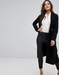 Пальто с поясом на завязке Supertrash - Черный