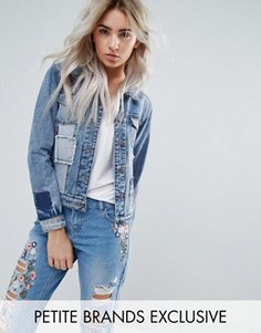 Джинсовая куртка с отделкой в стиле пэчворк Urban Bliss Petite - Мульти