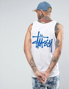 Майка с логотипом на спине Stussy - Белый