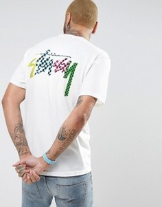Футболка с принтом логотипа на спине Stussy - Белый