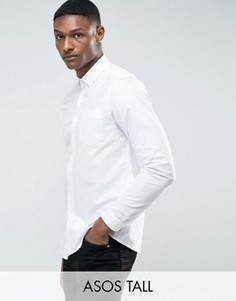 Белая приталенная оксфордская рубашка ASOS TALL - Белый