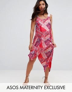 Платье с платочным принтом ASOS Maternity - Красный