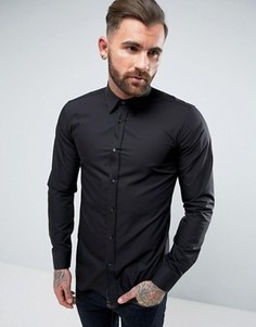 Классическая рубашка слим из поплина HUGO by Hugo Boss Elisha - Черный