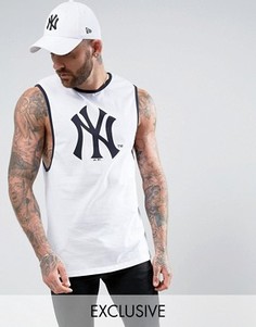 Удлиненная майка Majestic Yankees эксклюзивно для ASOS - Белый