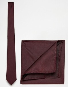Галстук и платок для пиджака ASOS Burgundy - Красный