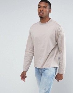 Бежевый oversize-лонгслив свободного кроя ASOS - Бежевый